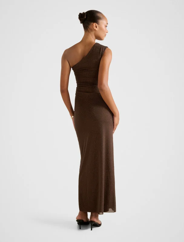 forever new AUDRINA One Shoulder Heatseal Maxi Dress